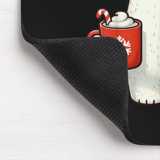 Lar Bear Santa Hat Christmas Holiday Xmas Coffee C Mousepad (Ecke)