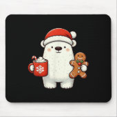 Lar Bear Santa Hat Christmas Holiday Xmas Coffee C Mousepad (Vorne)
