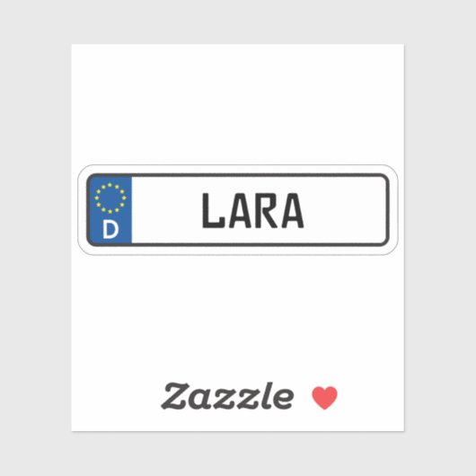 Lara German Car License Plate Aufkleber (Blatt)