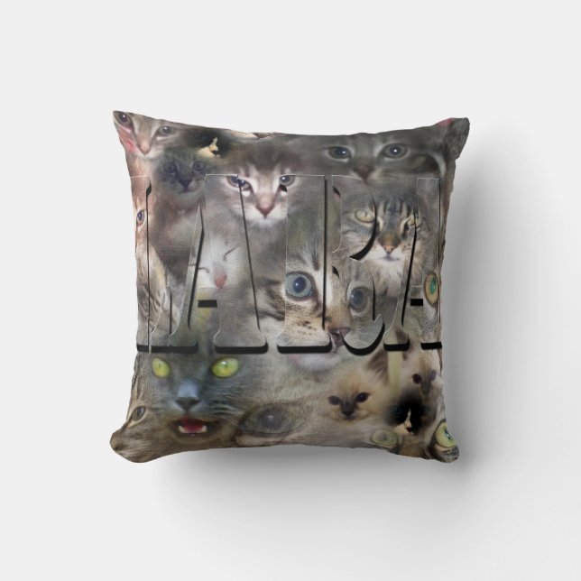 Lara Name mit Katzen, Kissen (Vorderseite)
