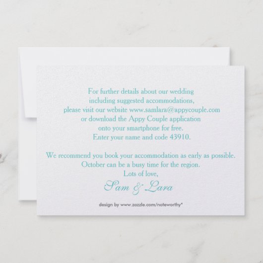 Lara speichert die Datumskarten Save The Date (Rückseite)