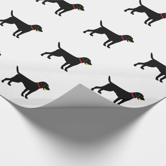 Larador Fetch, Black Lab-Ball Geschenkpapier (Ecke)