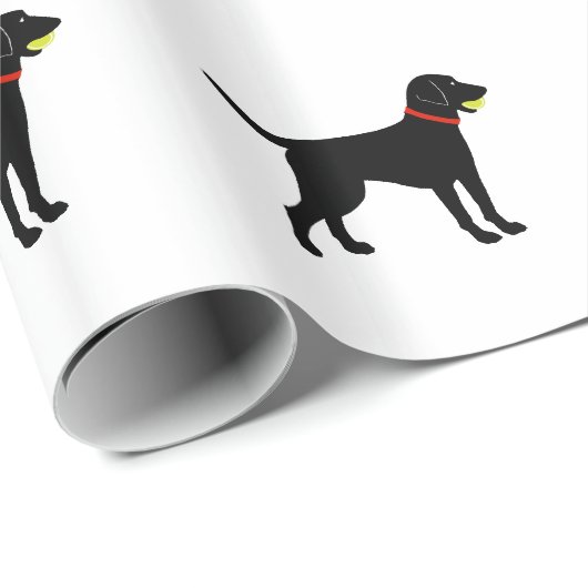 Larador Fetch, Black Lab-Ball Geschenkpapier (Rolleneckpunkt)