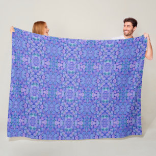 Larage Fleece Decke Lavender Hydrangea Muster
