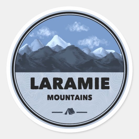 Laramie Mountains Wyoming Colorado Camping Runder Aufkleber (Vorderseite)