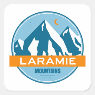 Laramie Mountains Wyoming Stars Moon Quadratischer Aufkleber