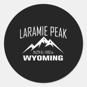 Laramie Peak Wyoming Klettergipfel Club Outdoor  Runder Aufkleber