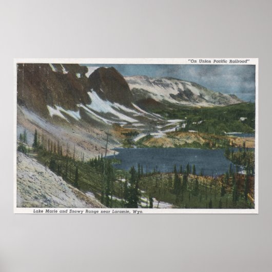 Laramie, WY - Lake Marie und Snowy Range auf Unio Poster (Vorne)
