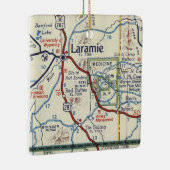 Laramie WY Vintag Map Keramikornament (Rechts)