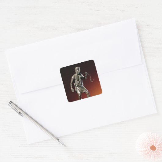 Lararienstatuette eines Wasserträgers Quadratischer Aufkleber (Umschlag)