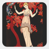 L'Arbre de science von George Barbier Quadratischer Aufkleber (Vorderseite)