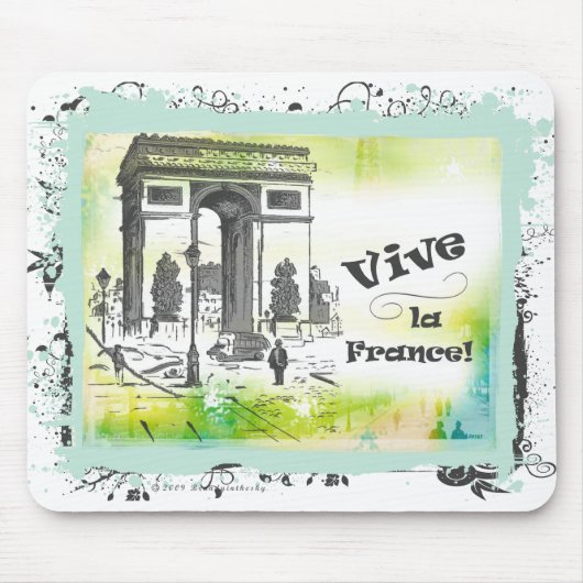 L'Arc de Triomphe Collage Kunst Mousepad (Vorne)