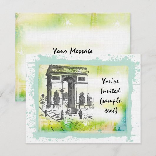 L'Arc de Triomphe Einladungen (Vorne/Hinten)