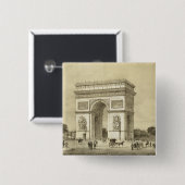 L'Arc de Triomphe, Paris, graviert von Auguste Bry Button (Vorne & Hinten)