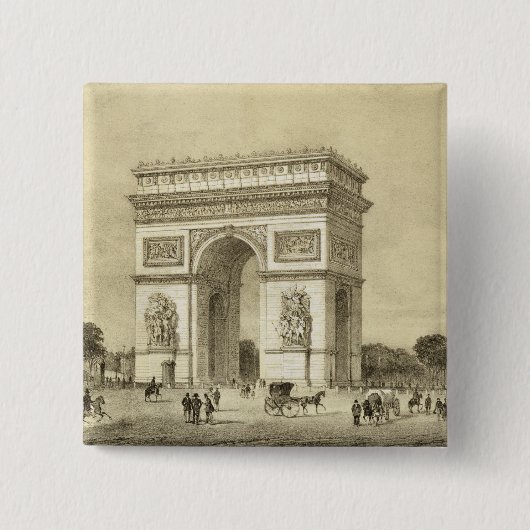 L'Arc de Triomphe, Paris, graviert von Auguste Bry Button (Vorderseite)
