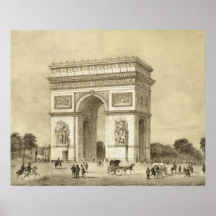 L'Arc de Triomphe, Paris, graviert von Auguste Bry Poster