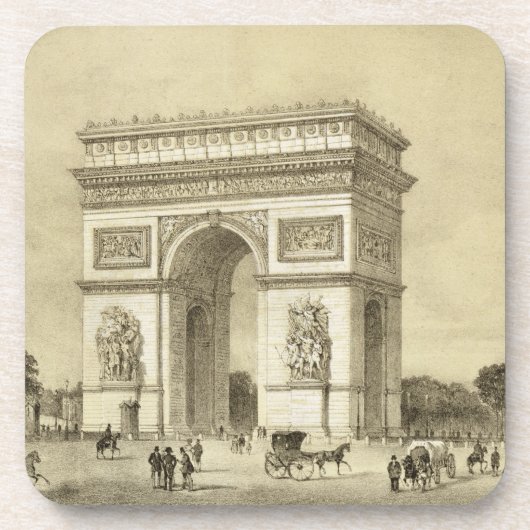 L'Arc de Triomphe, Paris, graviert von Auguste Bry Untersetzer (Vorderseite)