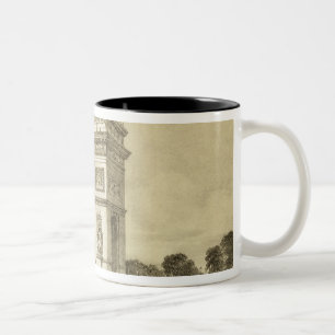 L'Arc de Triomphe, Paris, graviert von Auguste Bry Zweifarbige Tasse