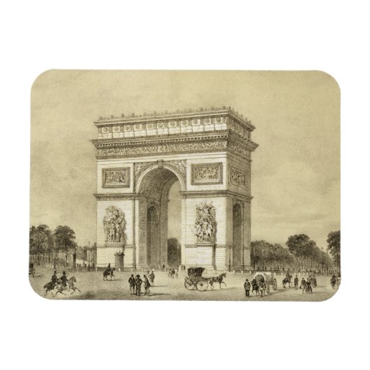 L'Arc de Triomphe, Paris, Gravur von Auguste Bry Magnet (Horizontal)