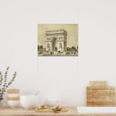 L'Arc de Triomphe, Paris, Gravur von Auguste Bry Poster (Küche)
