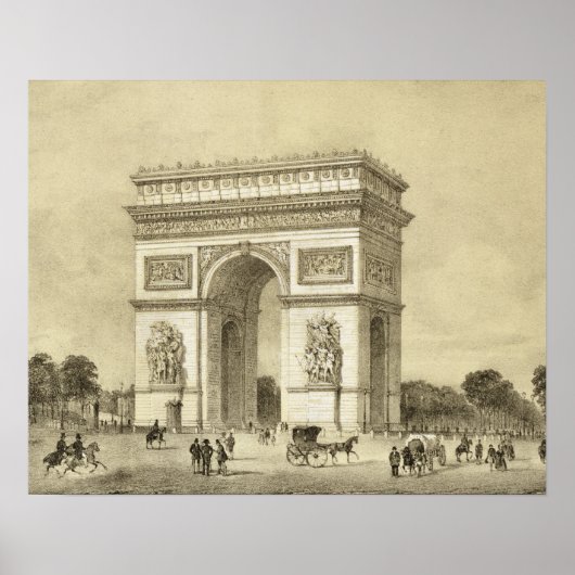 L'Arc de Triomphe, Paris, Gravur von Auguste Bry Poster (Vorne)