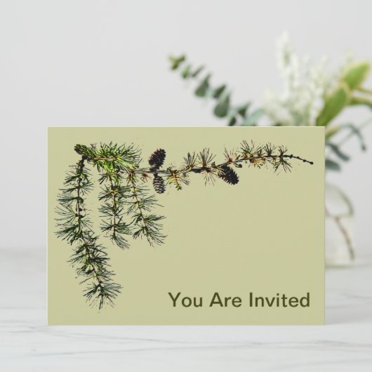 Larch Branch Einladung (Stehend Vorderseite)