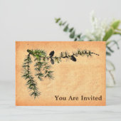 Larch Branch Einladung (Stehend Vorderseite)