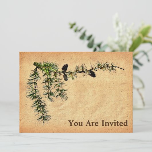 Larch Branch Einladung (Stehend Vorderseite)
