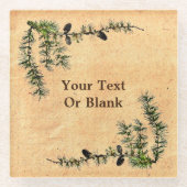 Lärchenzweige Glasuntersetzer (Vorderseite)