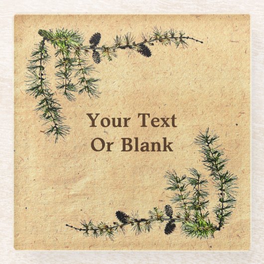 Lärchenzweige Glasuntersetzer (Vorderseite)