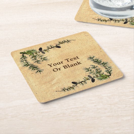 Lärchenzweige Rechteckiger Pappuntersetzer (angewinkelt)