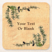 Lärchenzweige Rechteckiger Pappuntersetzer (Vorderseite)