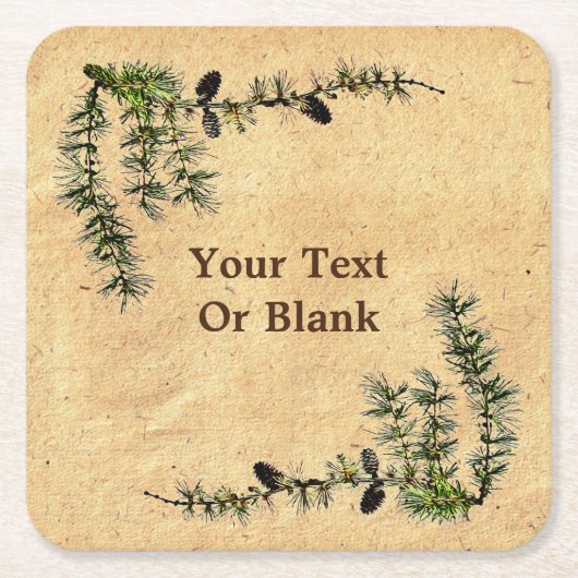 Lärchenzweige Rechteckiger Pappuntersetzer (Vorderseite)