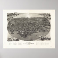 Larchmont New York 1904 Antik Panoramabalkarte
