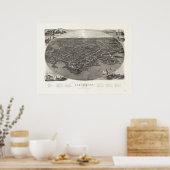 Larchmont New York 1904 Antik Panoramabalkarte Poster (Küche)