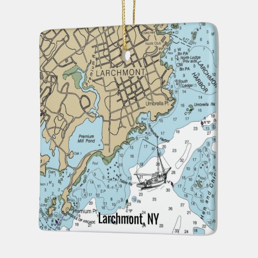 Larchmont NY Chart Keramikornament (Links)