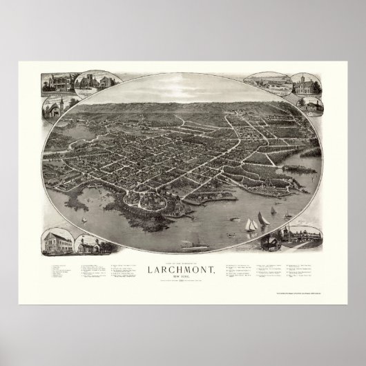 Larchmont, NY Panoramic Map - 1904 Poster (Vorne)