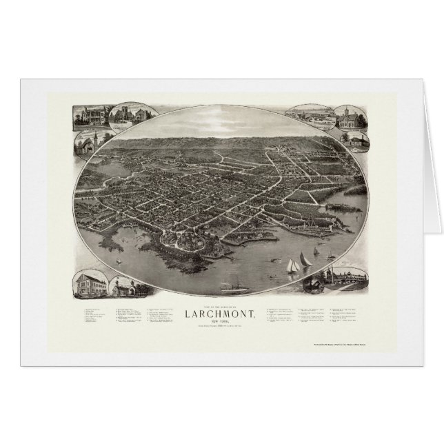 Larchmont, NY panoramische Karte - 1904 (Vorderseite (Horizontal))