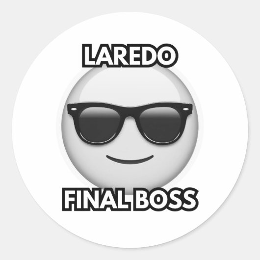 Laredo Final Boss Cool Emoji Runder Aufkleber (Vorderseite)