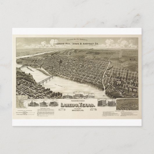 Laredo Texas 1890 Postkarte (Vorderseite)