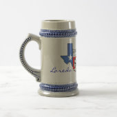 Laredo Texas Staat Map mit Star, Boots, Hat Stein Bierglas (Links)
