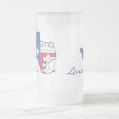 Laredo, Texas Staat Map mit Star, Boots, Hat-Tasse Mattglas Bierglas (Mittel)