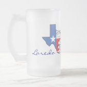 Laredo, Texas Staat Map mit Star, Boots, Hat-Tasse Mattglas Bierglas (Links)