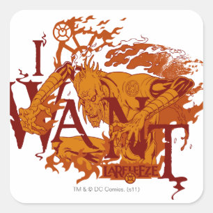 Larfleeze - Agent-Orange 12 Quadratischer Aufkleber