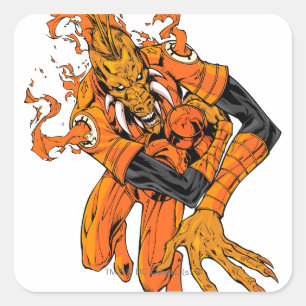 Larfleeze - Agent-Orange 7 Quadratischer Aufkleber