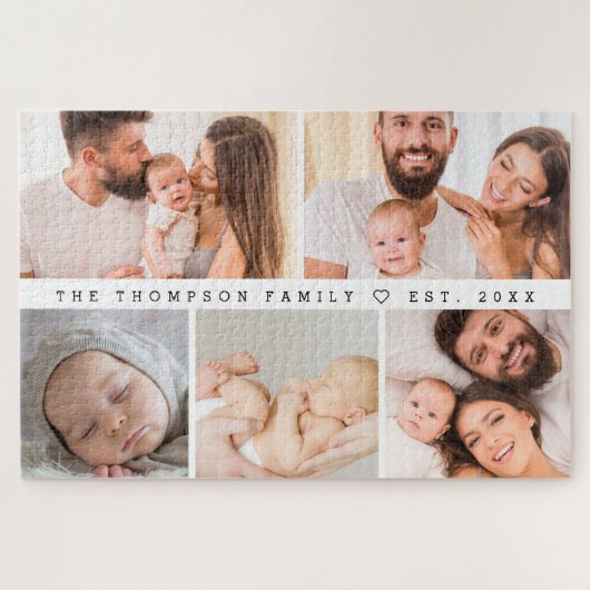 Large 5 Photos Gallery Family Collage Custom Puzzle (Horizontal)