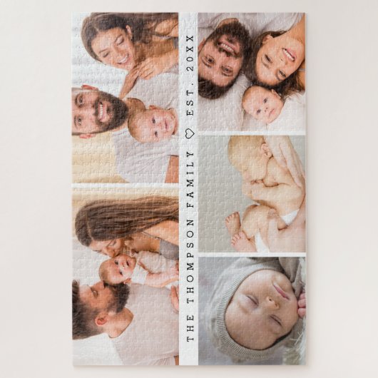 Large 5 Photos Gallery Family Collage Custom Puzzle (Vertikal)