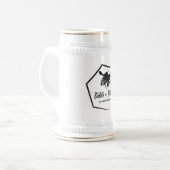 Large 65cl white jug with our black bee emblem bierglas (Vorderseite Links)