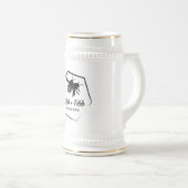 Large 65cl white jug with our black bee emblem bierglas (VorderseiteRechts)