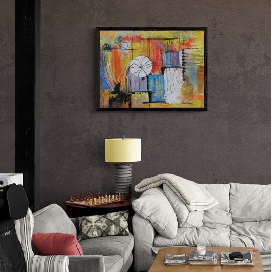 Large Abstract Acrylic Painting Fotodruck